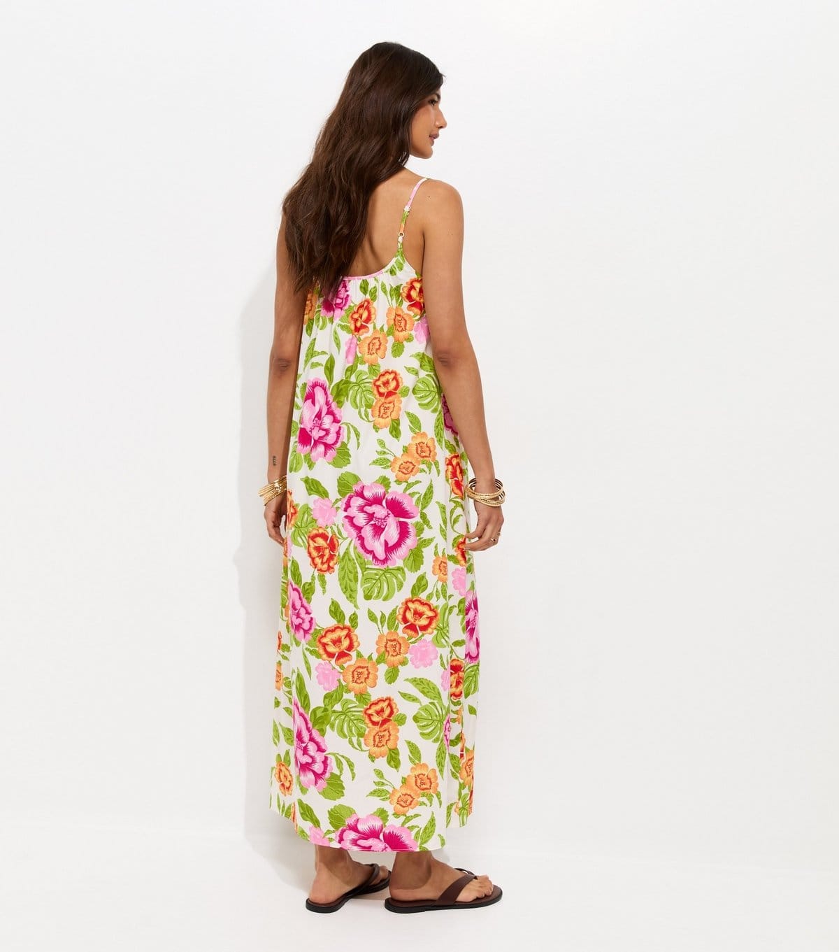 New Look Women's Cream Floral Print Maxi Smock Dress New Look - 4
