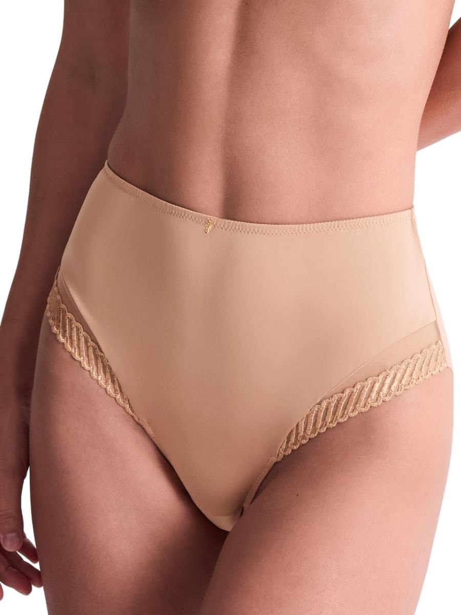 Aubade Aubade Women's Sheer Emotion High Waist Brief in Nude