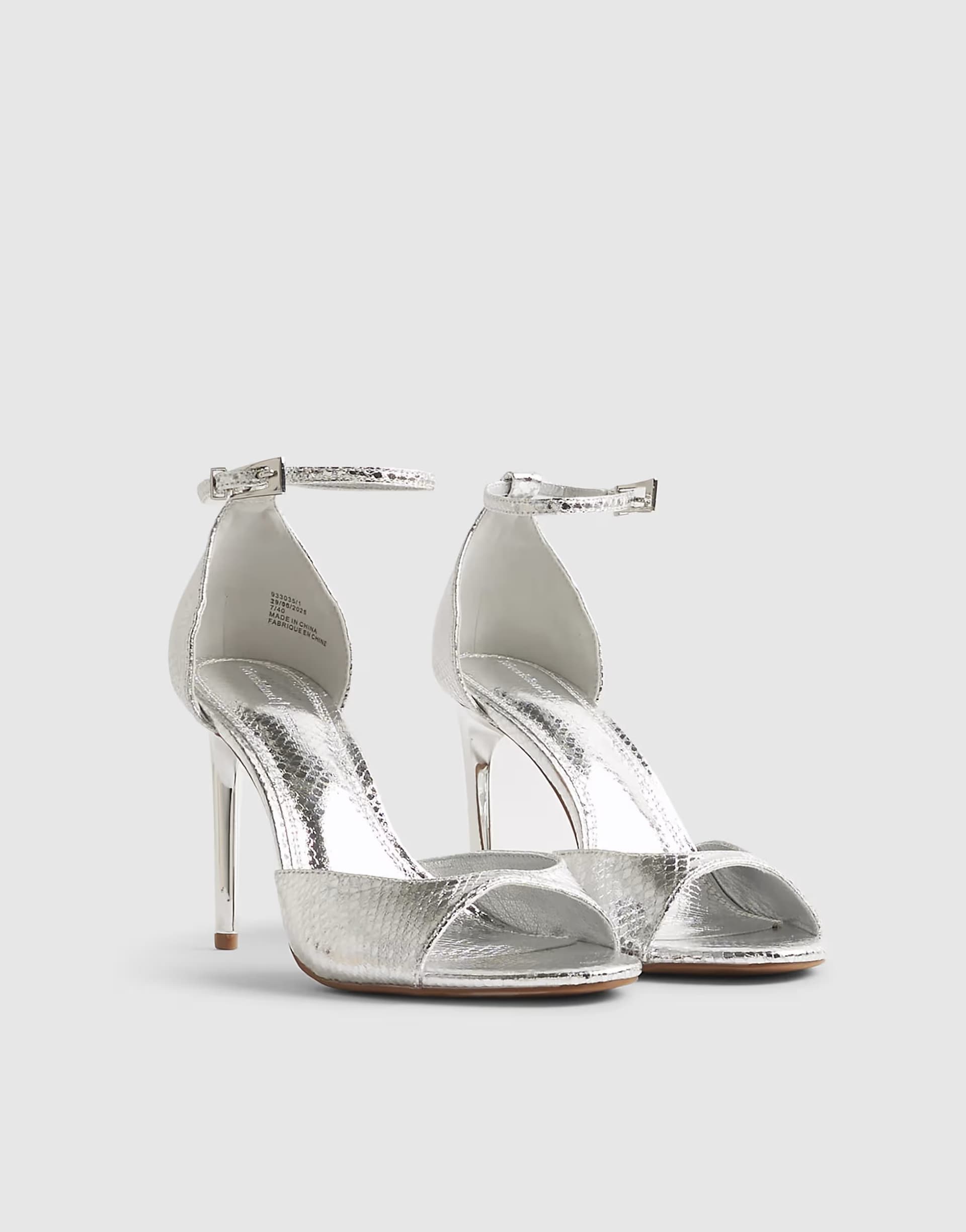 ASOS River Island Closed back heeled sandals in silver