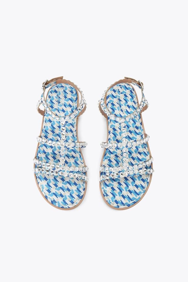 Carvela Carvela Women's 'Confetti Flat' Fabric Sandals in Blue - 2