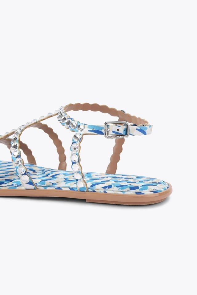 Carvela Carvela Women's 'Confetti Flat' Fabric Sandals in Blue - 3