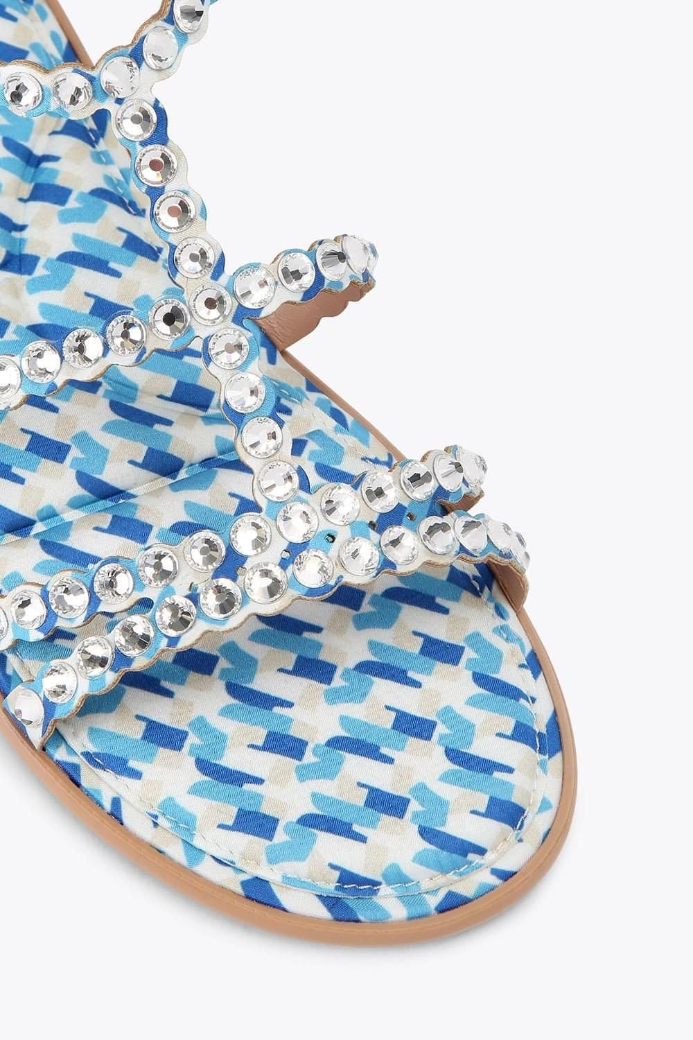 Carvela Carvela Women's 'Confetti Flat' Fabric Sandals in Blue - 4