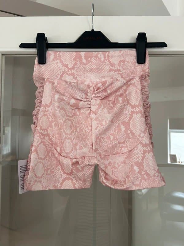 ASOS Pretty Pink Snake Print ASOS Luxe Gym Shorts size 8