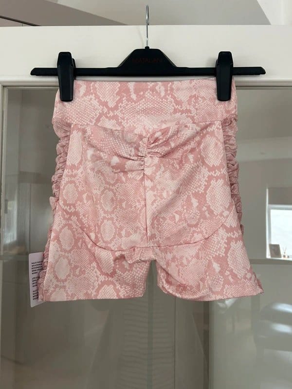 ASOS Pink Snake Print Gym Shorts Size 8