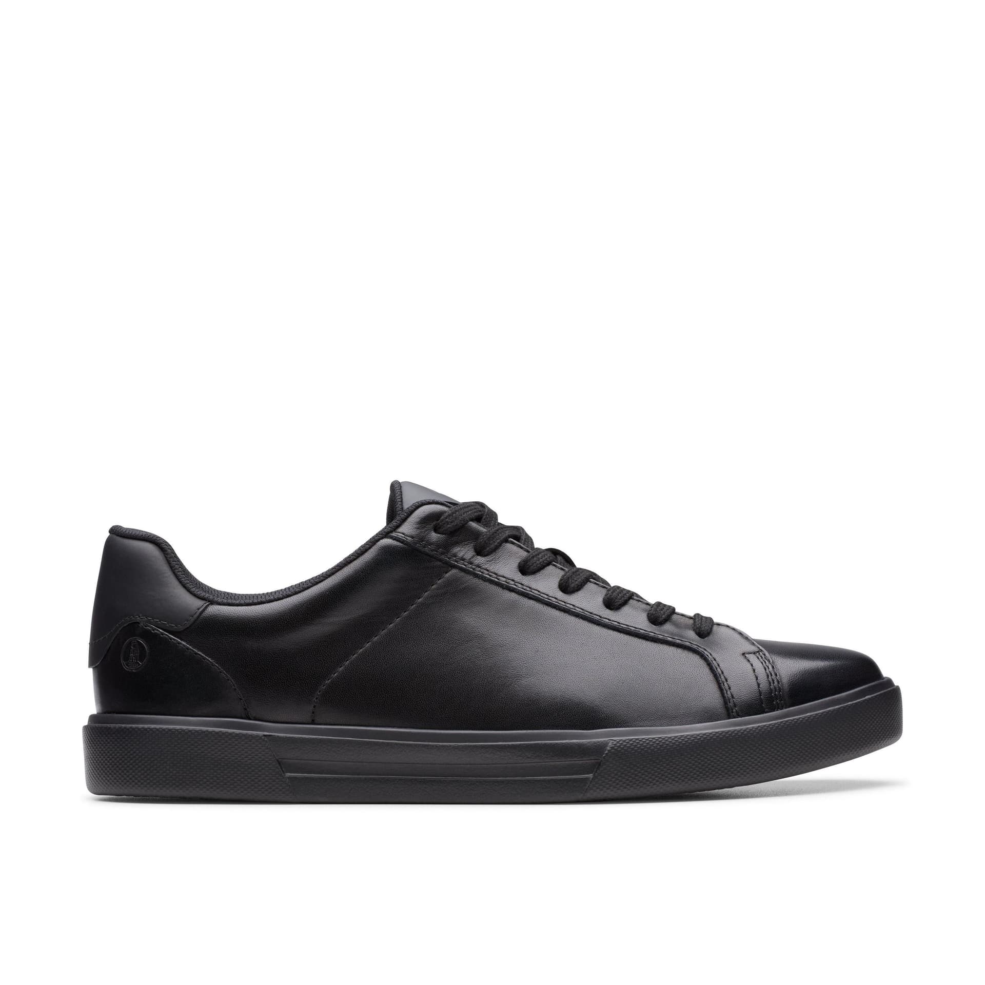 Clarks Clarks Men's Romsey Lace Black Leather Trainers, Lace Up
