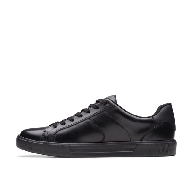 Clarks Clarks Men's Romsey Lace Black Leather Trainers, Lace Up - 2