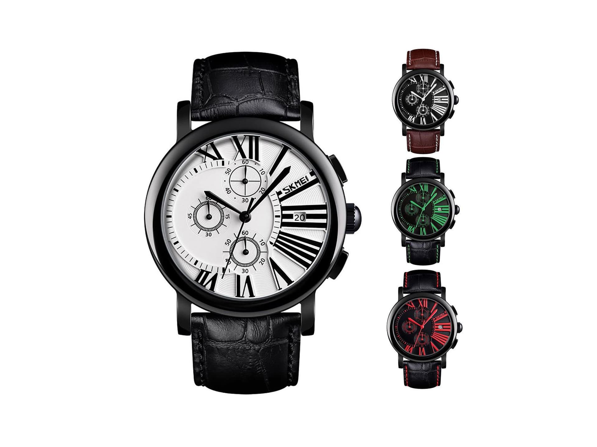 Skmei Skmei Men's Mens Chronograph Watch with Genuine Leather Strap & Date Display in Brown