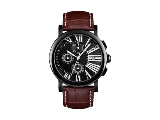 Skmei Skmei Men's Mens Chronograph Watch with Genuine Leather Strap & Date Display in Brown - 3