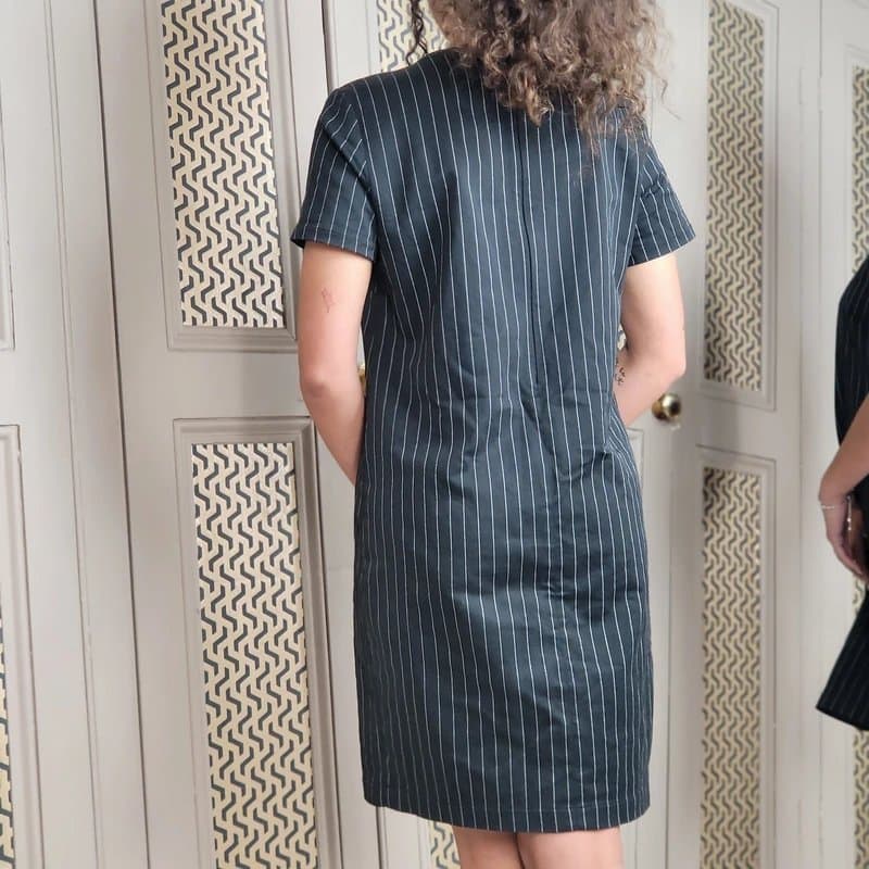 Versace Versace Collection Black Stretchy Silver Pinstripe Dress Top IT 44 UK 12 LARGE