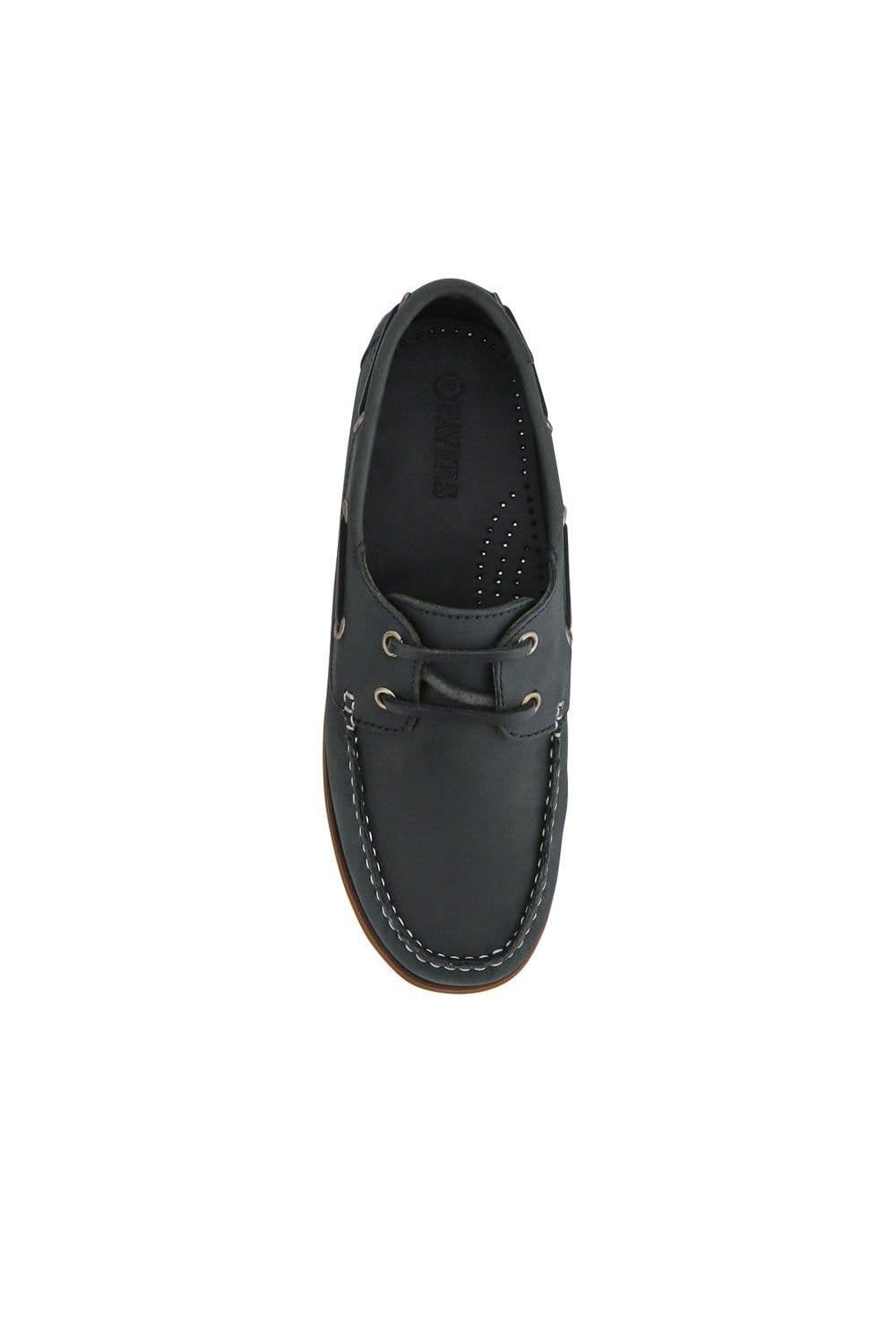 Pavers Pavers Men's Casual Leather Boat Shoes in Black - 4