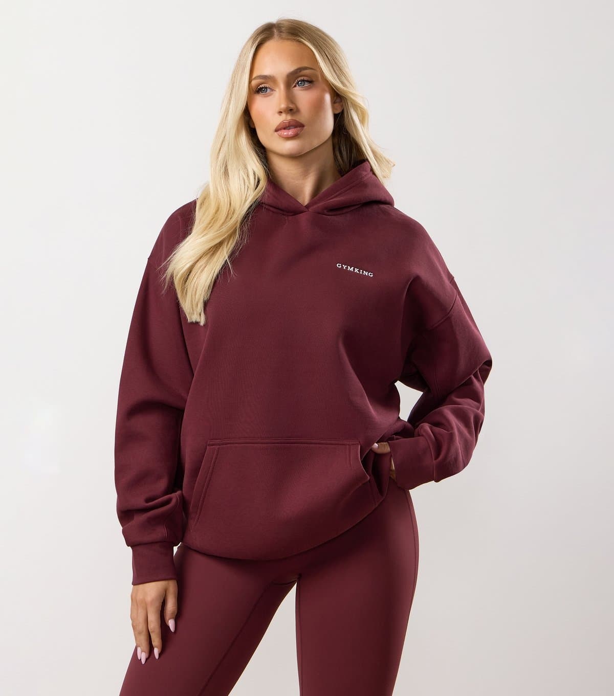 Gym King Women's Burgundy 365 Relaxed Fit Hoodie Gym King New Look