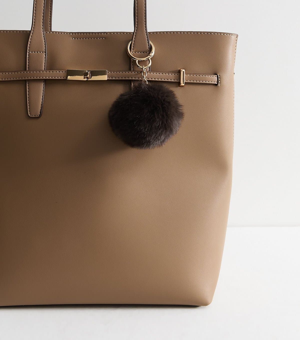 New Look Brown Fluffy Pom Pom Bag Charm New Look