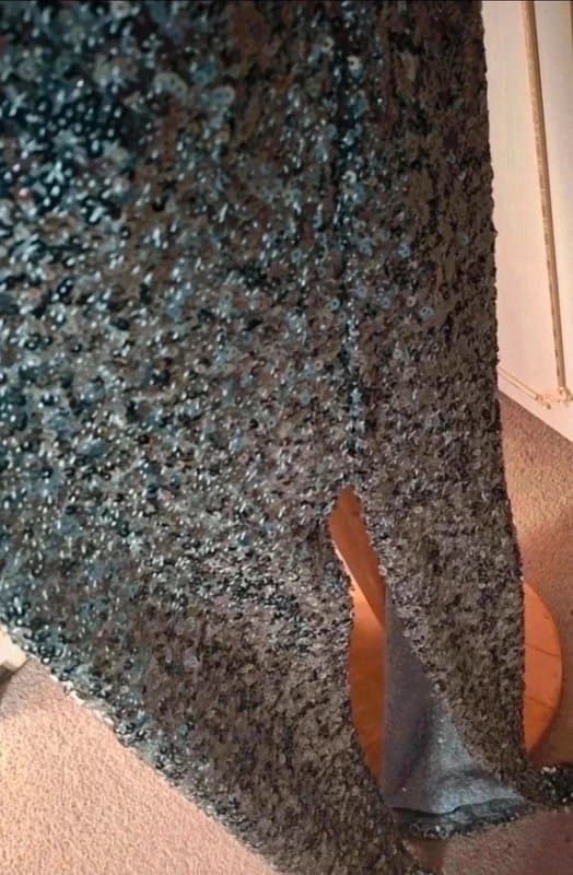 ASOS - ASOS Luxe Sequin Maxi Skirt UK 18 Silver Sparkle Summer Glam