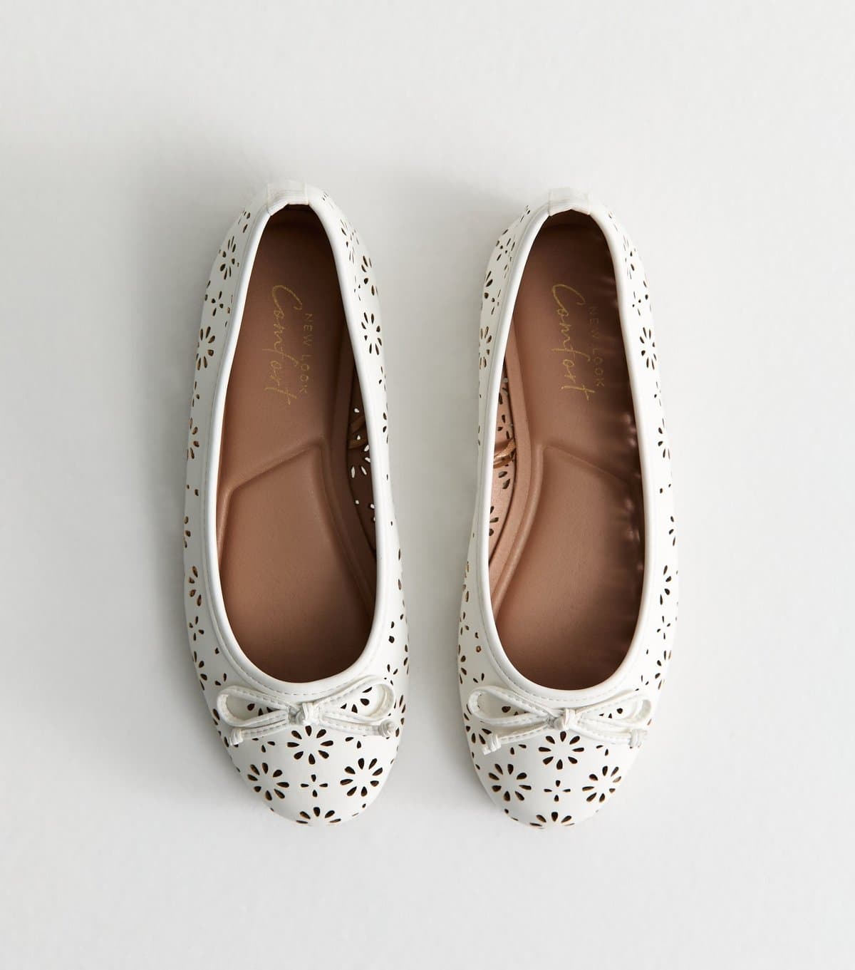 New Look New Look White Faux Leather Ballet Pumps