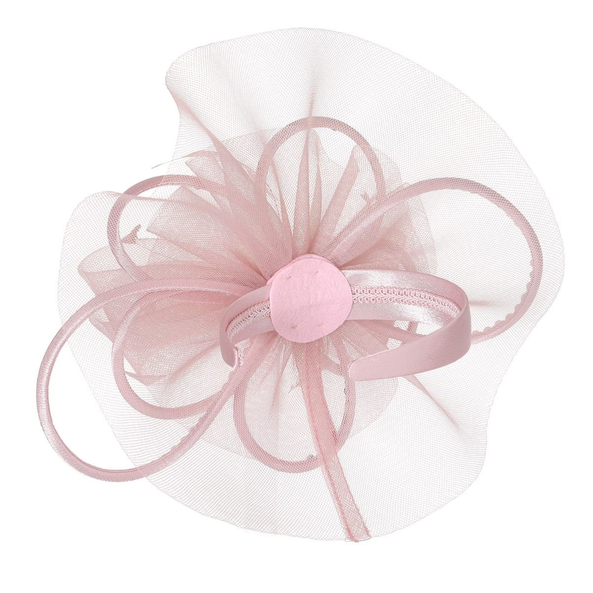 PEACH ACCESSORIES PEACH ACCESSORIES Women's Jewelled Temptation Exquisite Feathered Fascinator in Dusty Pink - 4