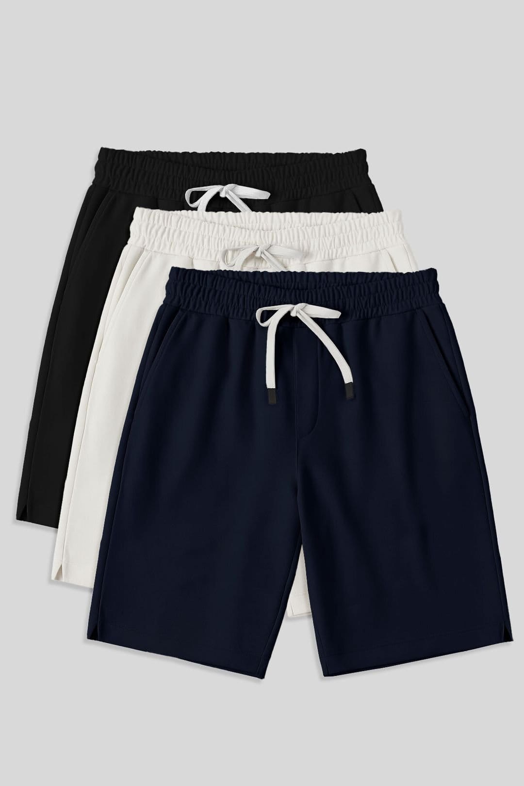 Tommy Life Navy Cotton-Blend Jersey Shorts for Men