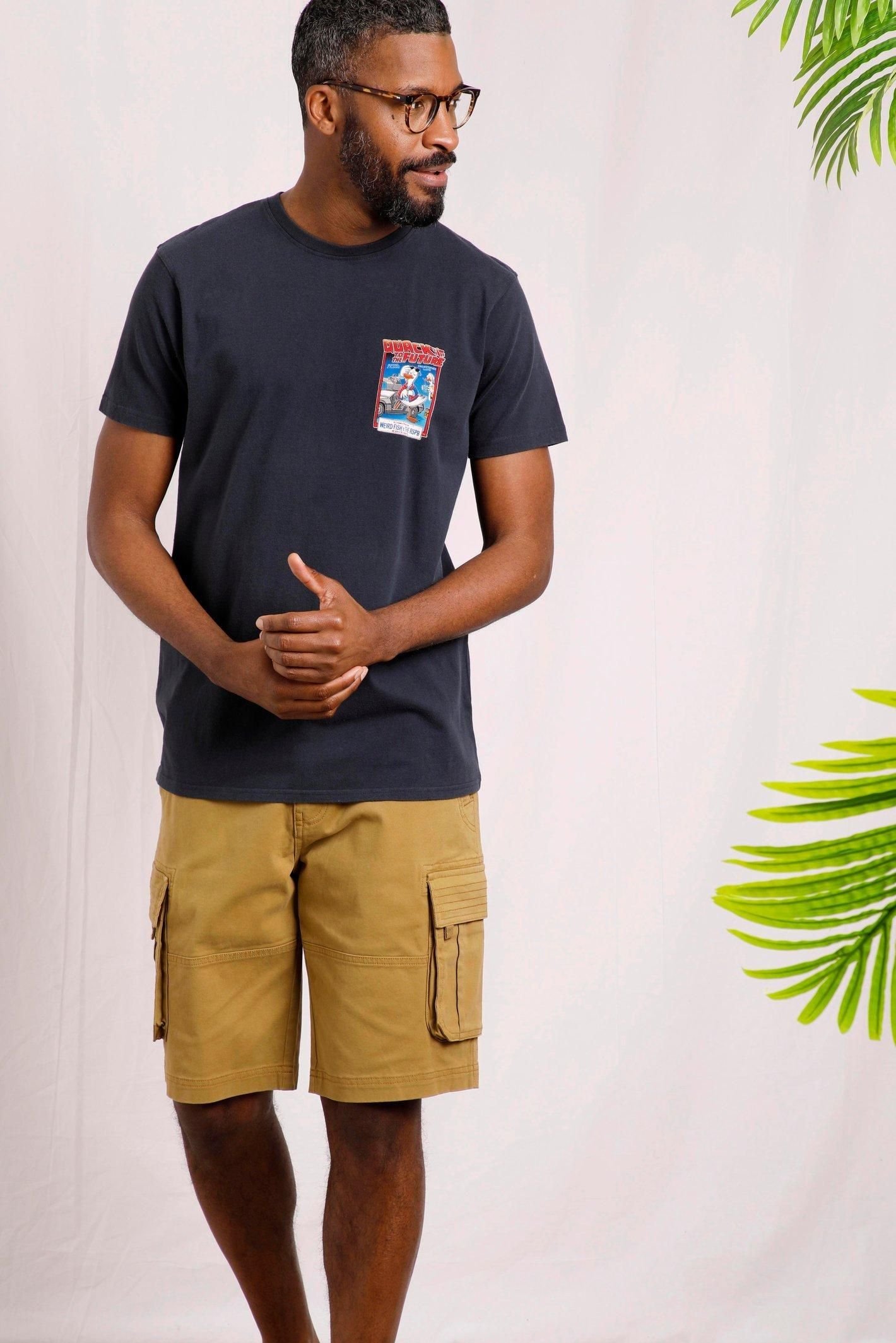 Weird Fish Weird Fish Men's Quack to the Future RSPB Collaboration Artist T-Shirt in Navy - 4