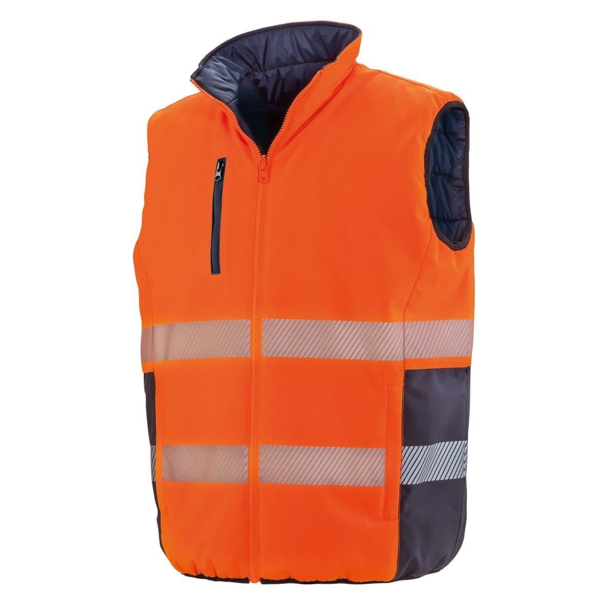 SAFE-GUARD by Result SAFE-GUARD by Result Men's Soft Touch Reversible Safety Gilet in Orange