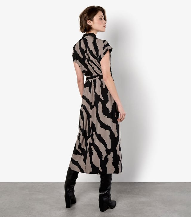 Apricot Women's Stone Painterly Zebra Print Shirt Dress Apricot New Look - 2