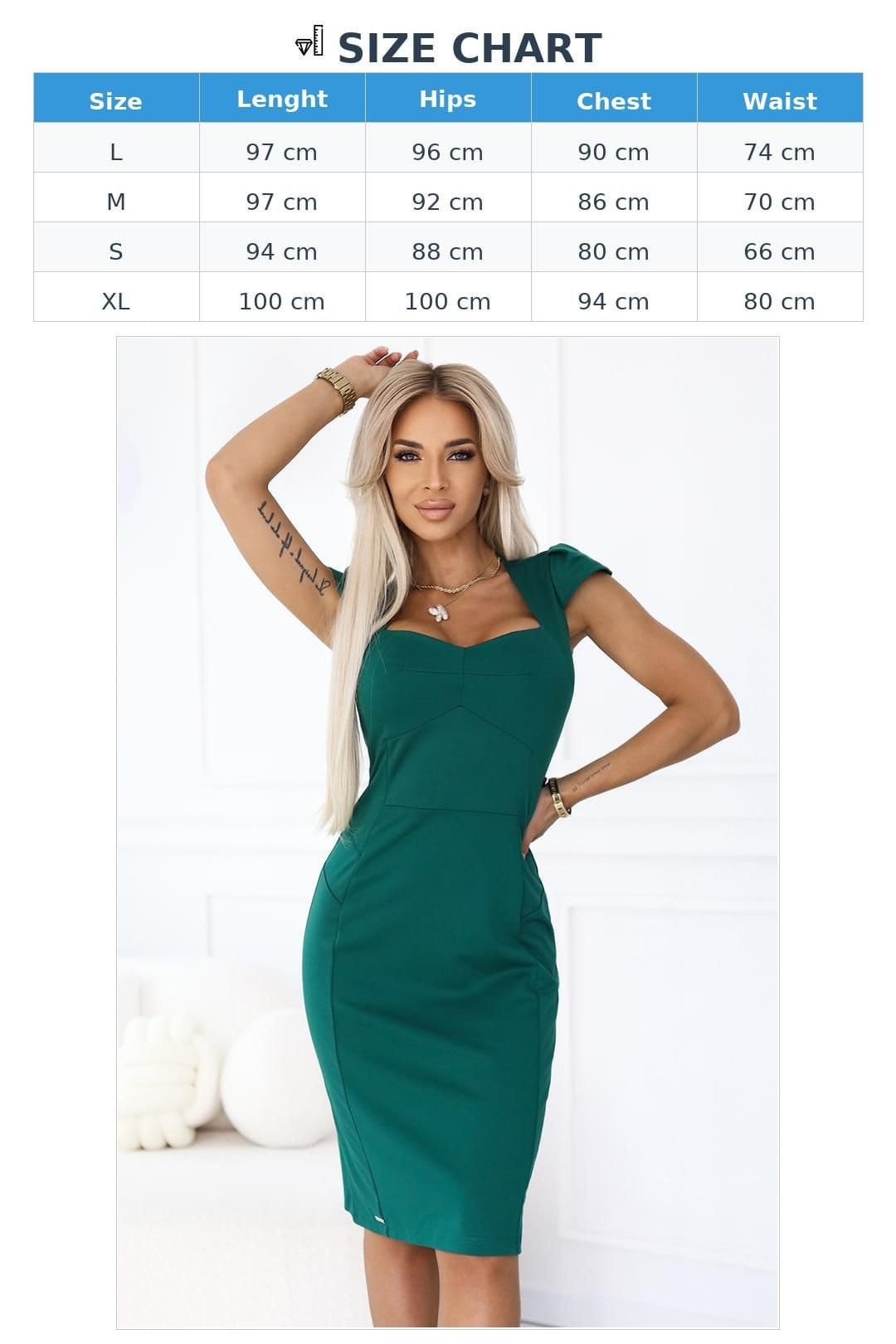 Love Lace Love Lace Women's Feminine Sweetheart Midi Dress for Work in Green - 4