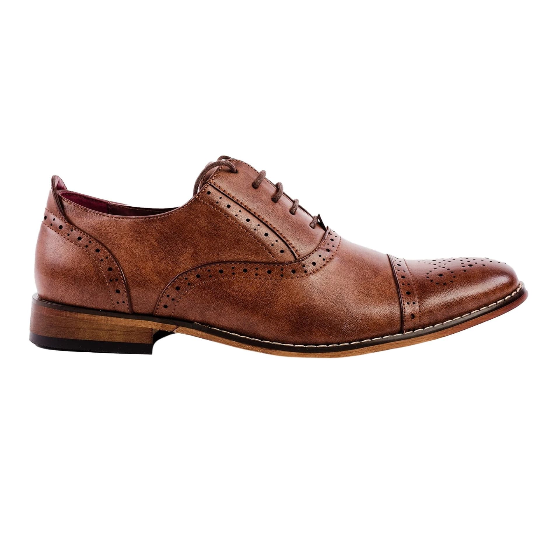 Goor Goor Men's Capped Lace Oxford Brogue Shoes in Brown