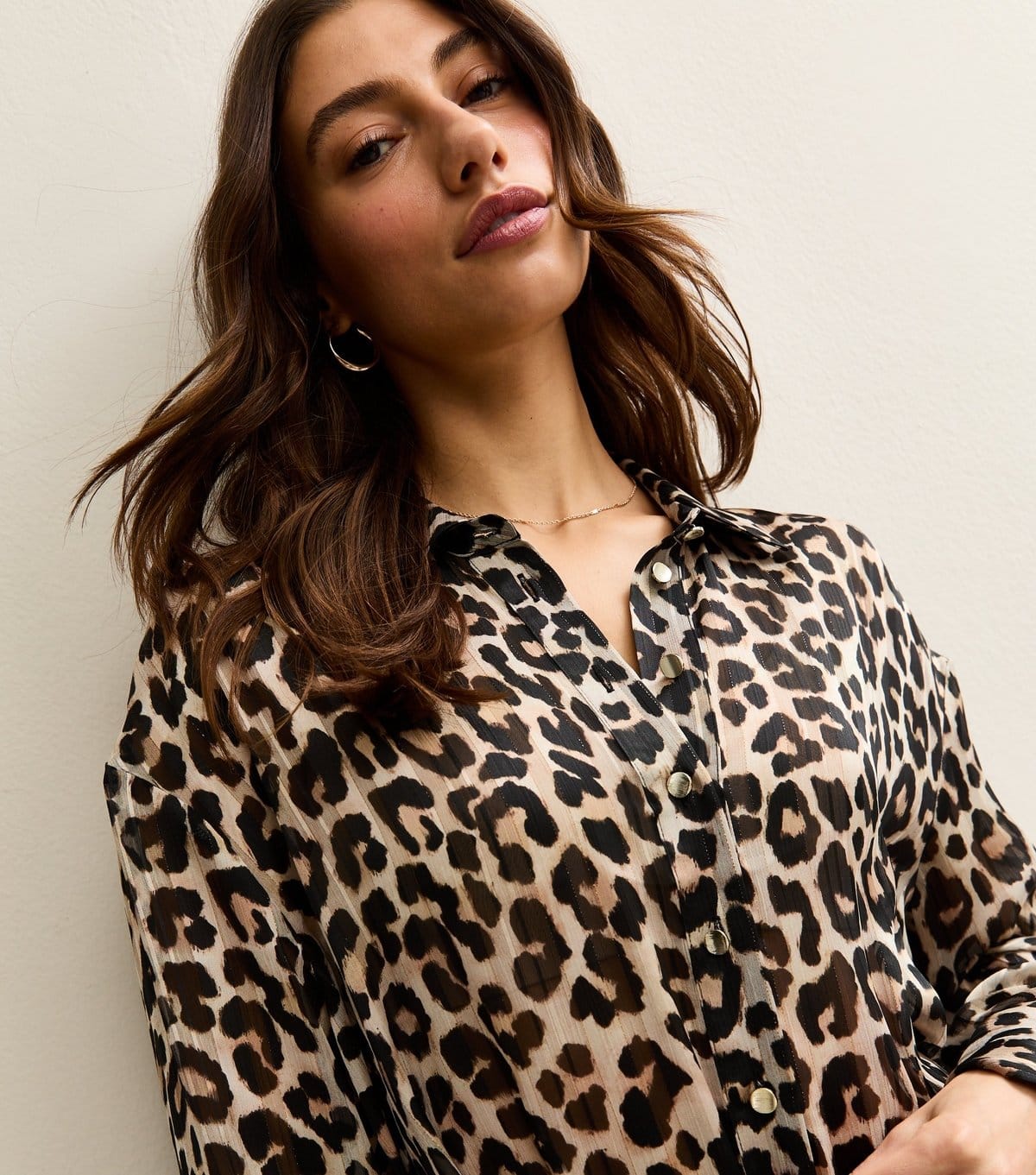 New Look Women's Tall Animal Print Belted Shirt