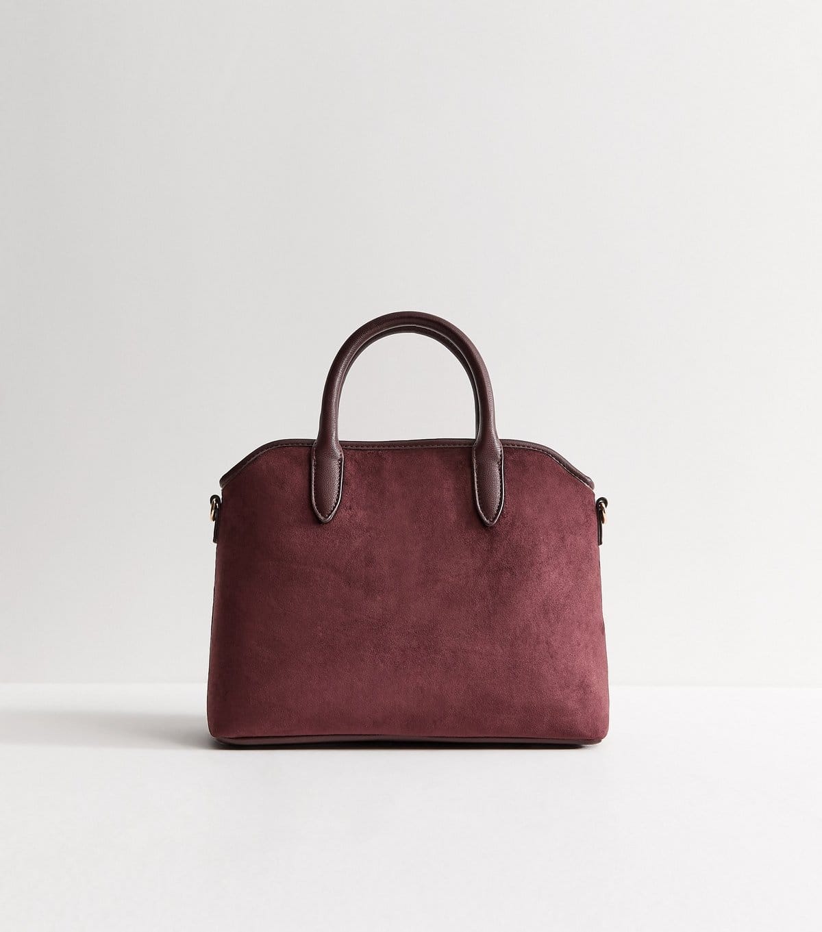 New Look Dark Burgundy Faux Suede and Leather Mini Crossbody Bag New Look - 4