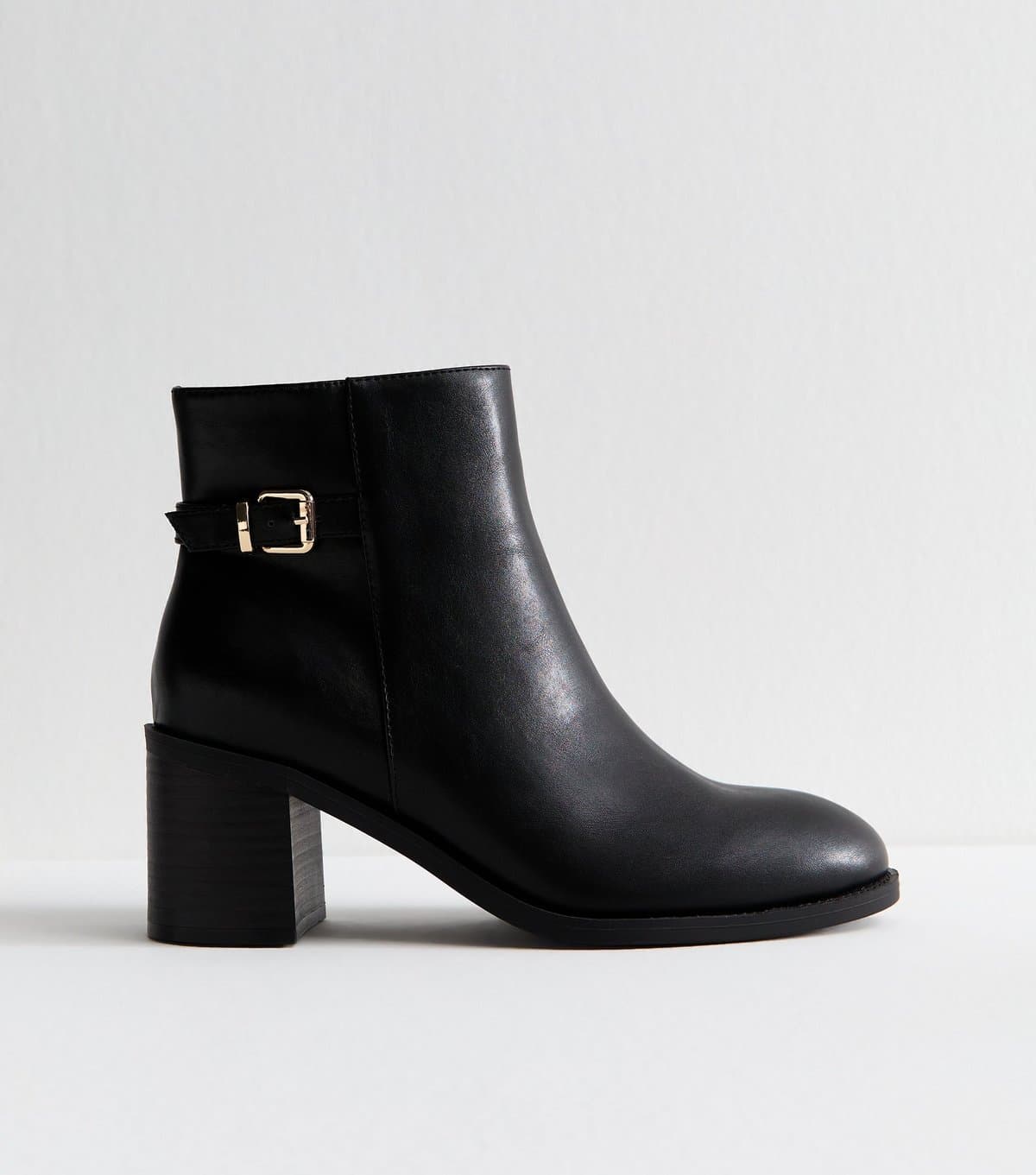 New Look New Look Black Faux Leather Buckled Ankle Boots