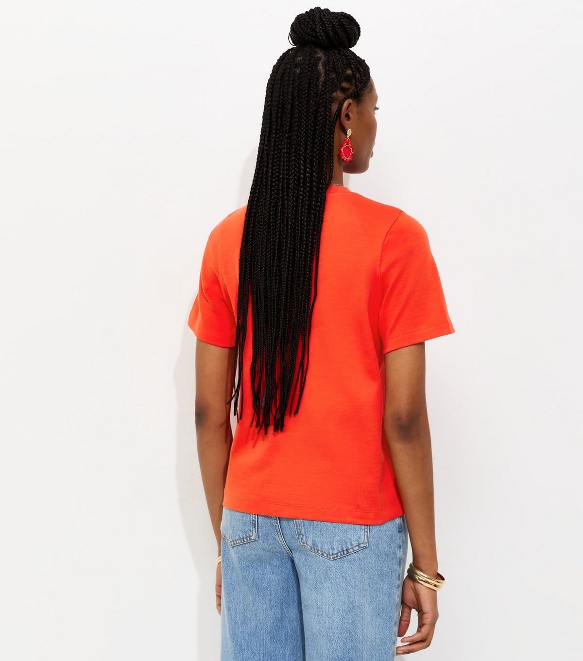 New Look Women's Premium Bright Orange Heavyweight Cotton T-Shirt New Look - 4