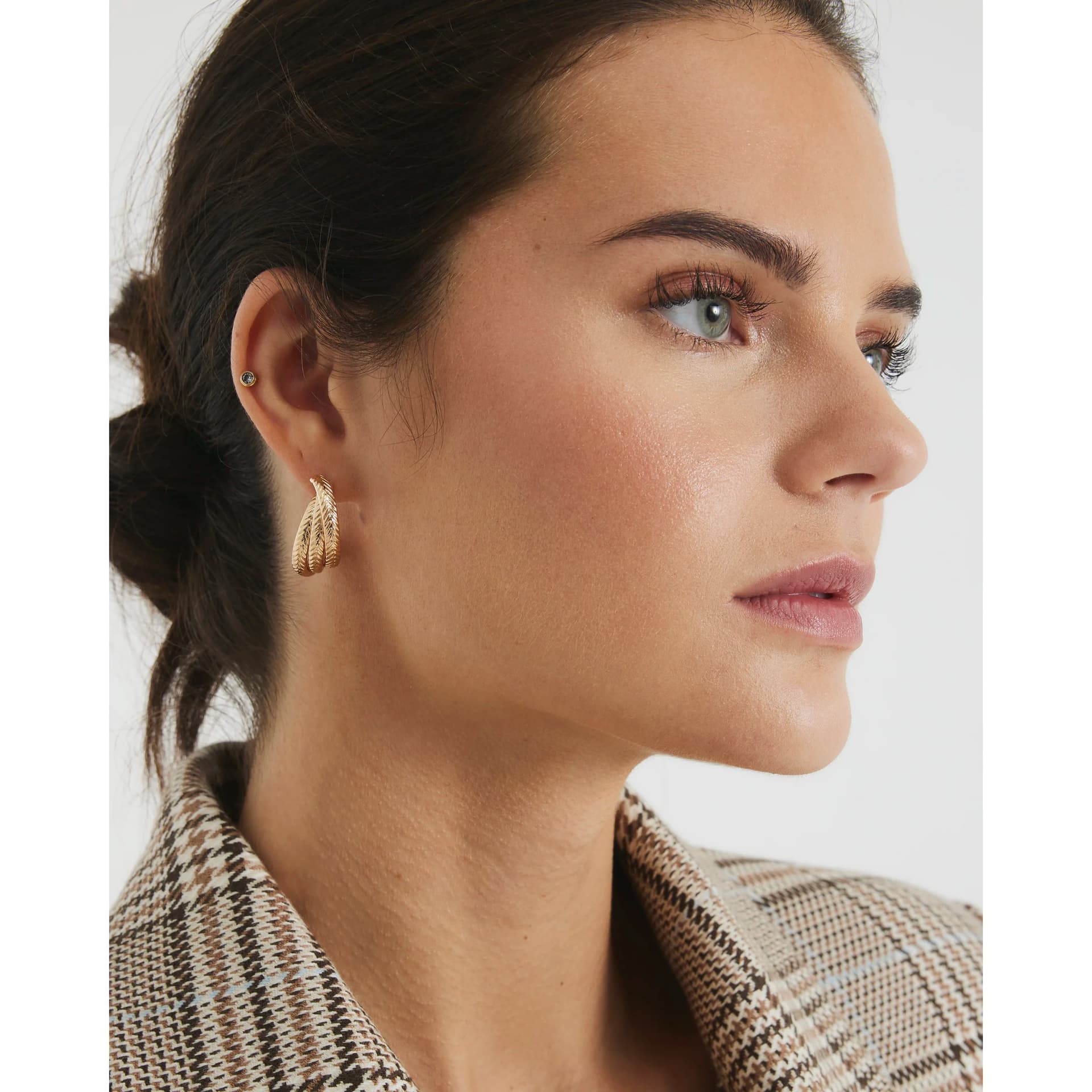 River Island River Island Womens Gold 3 Pack Twist Hoop Earrings