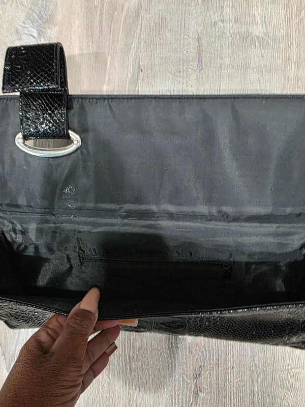 New Look patent leather party handbag