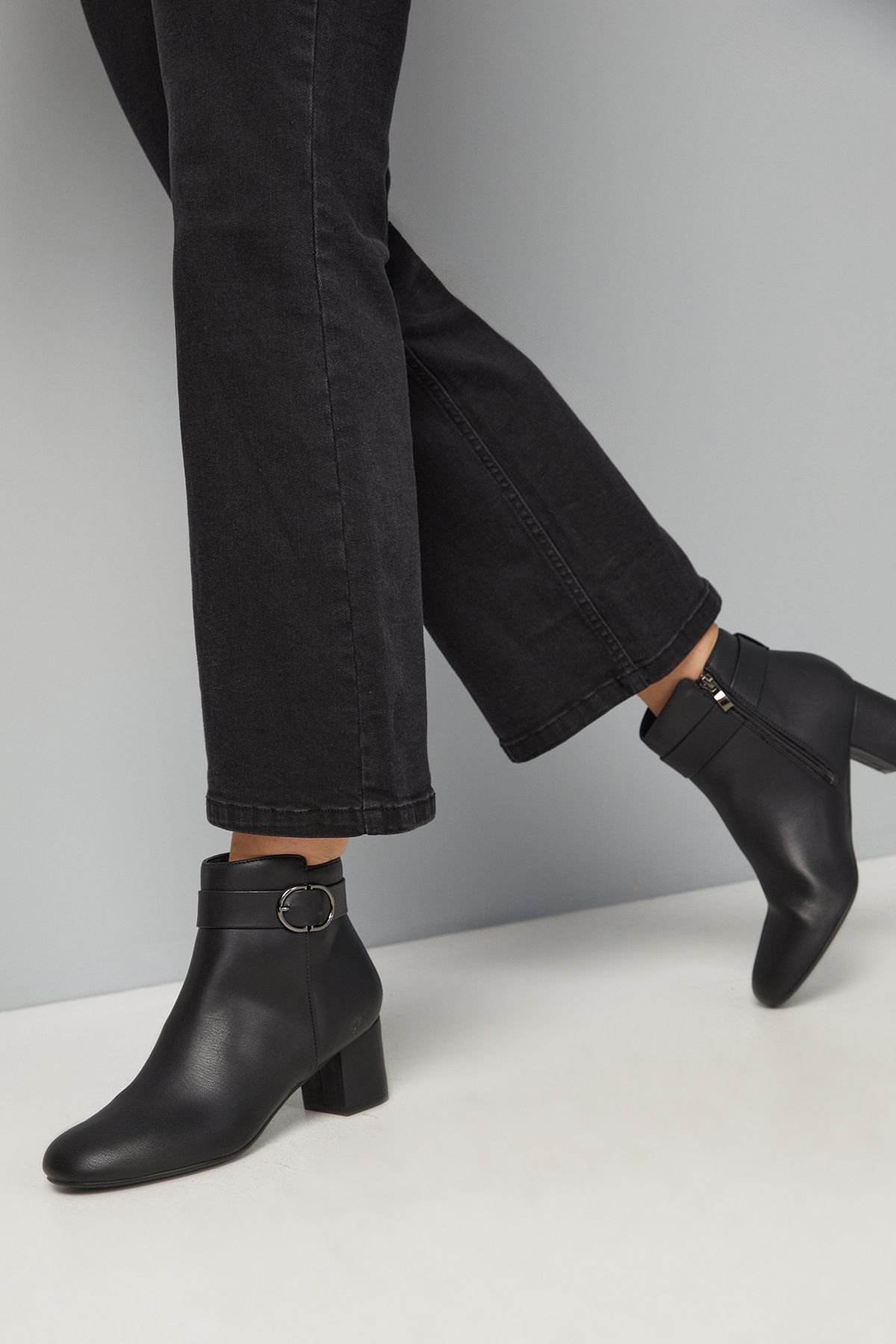 Good For the Sole Good For the Sole Women's : Wide Fit Mariya Buckle Detail Ankle Boots in Black - 2