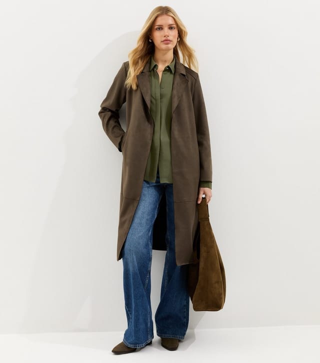 New Look Women's Khaki Concealed Button Shirt New Look - 3