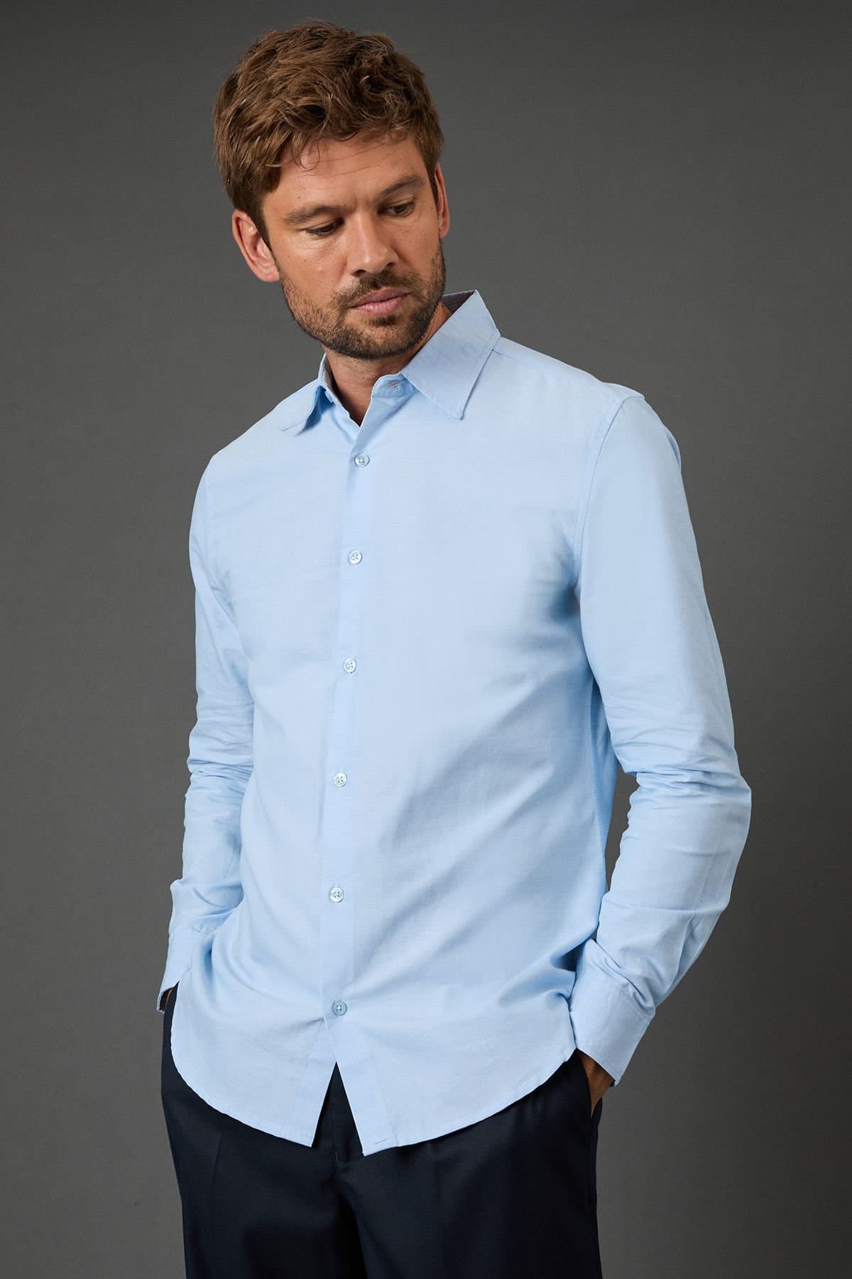 Burton Burton Men's Light Blue Oxford Long Sleeve Shirt