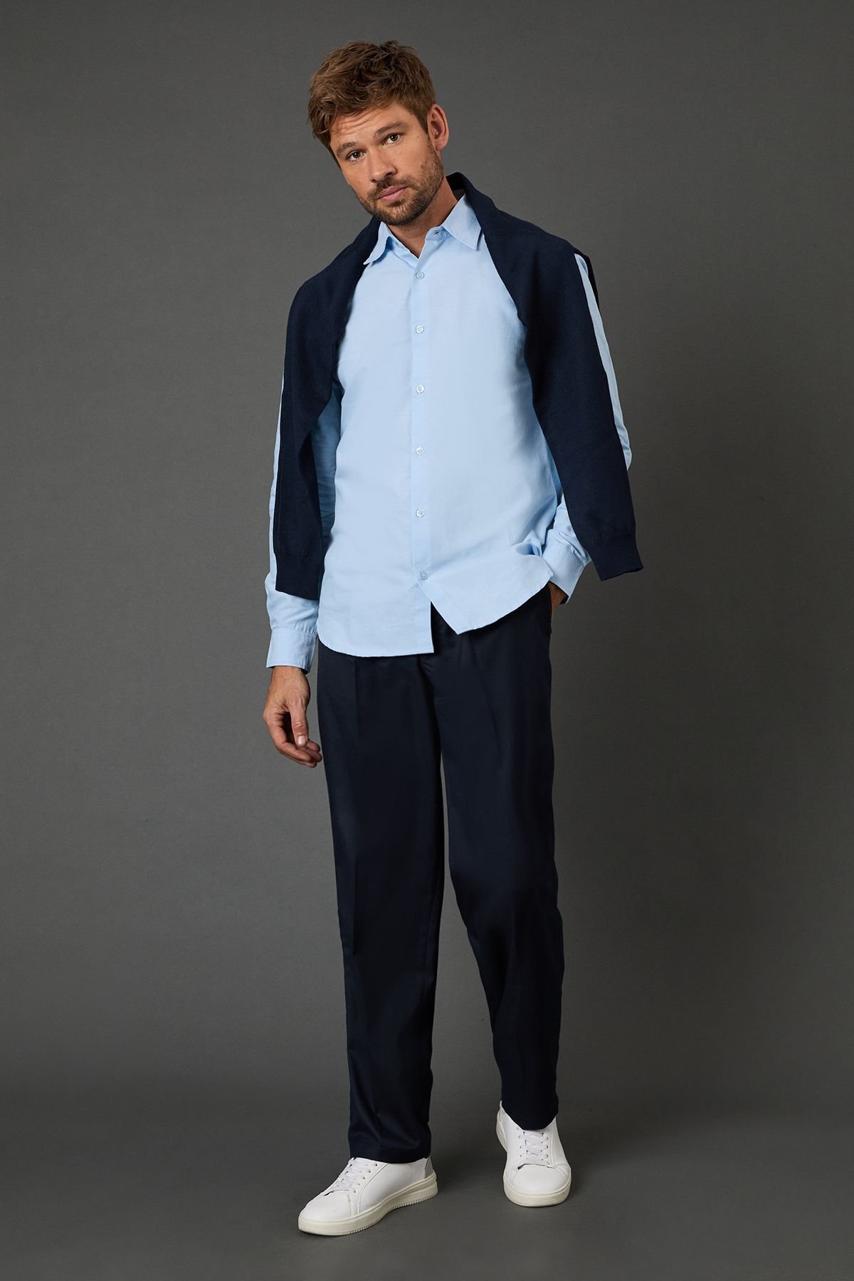 Burton Burton Men's Light Blue Oxford Long Sleeve Shirt - 4