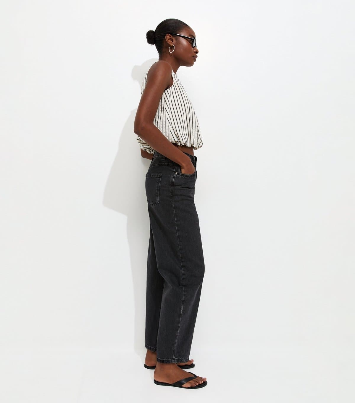 New Look Women's Black Barrel Leg Jeans New Look