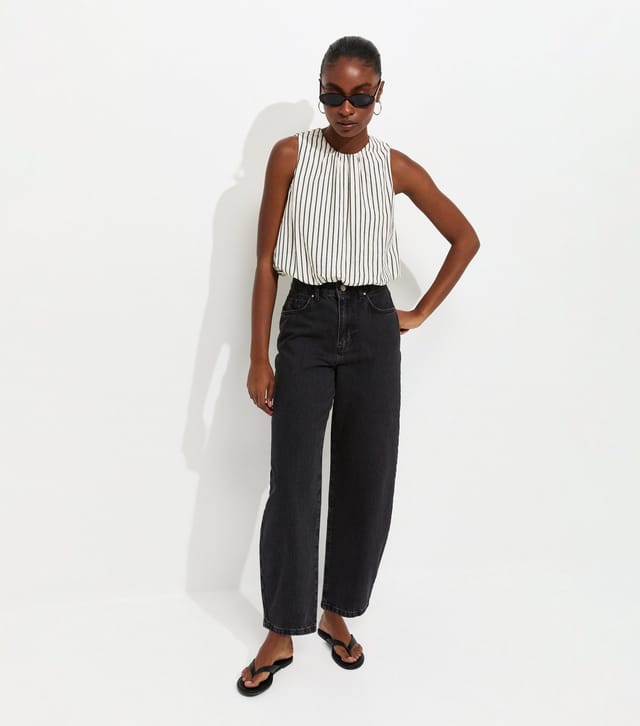 New Look Women's Black Barrel Leg Jeans New Look - 2