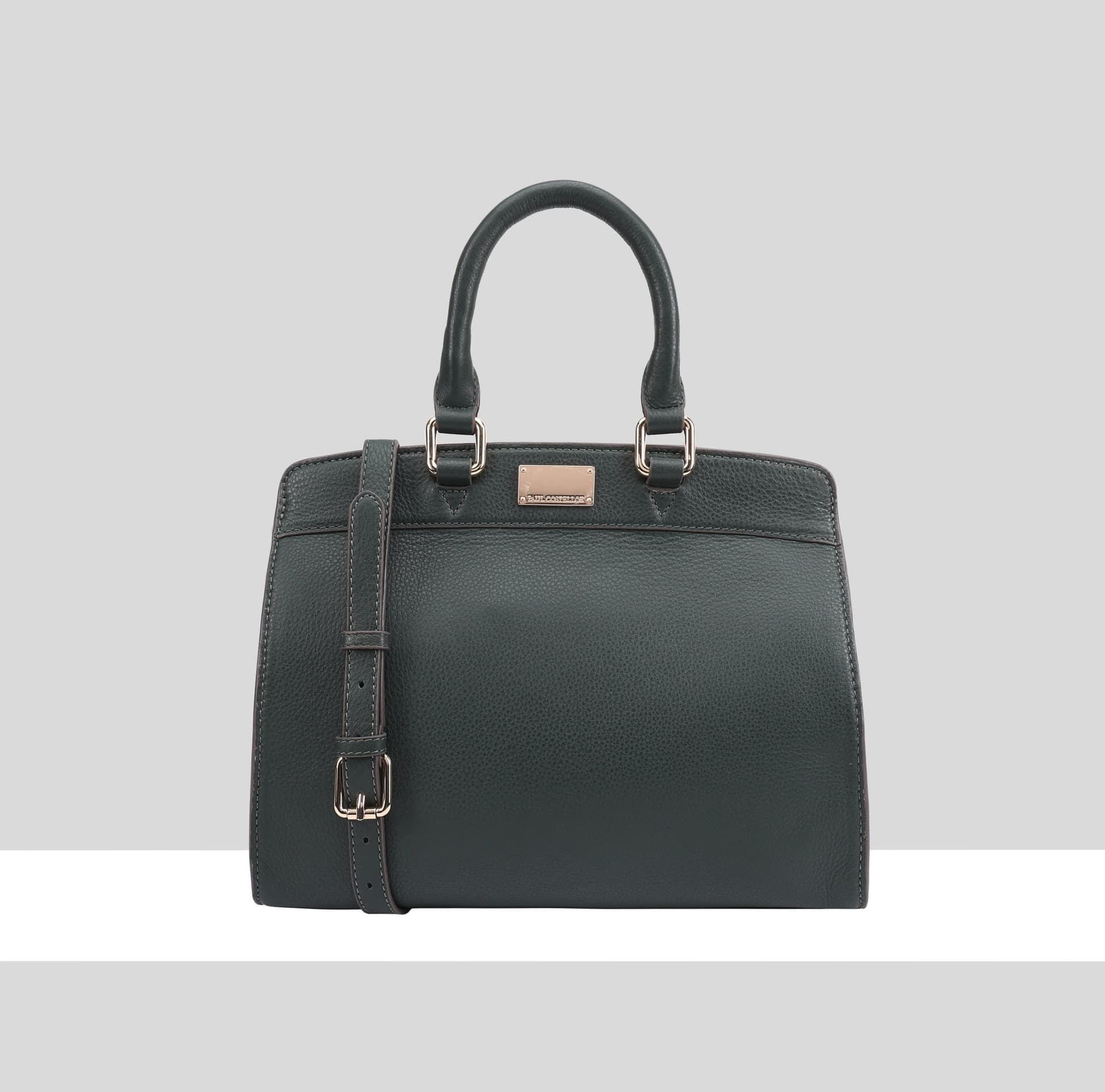 Paul Costelloe Paul Costelloe Women's Myanmar Leather Day Bag in Dark Green