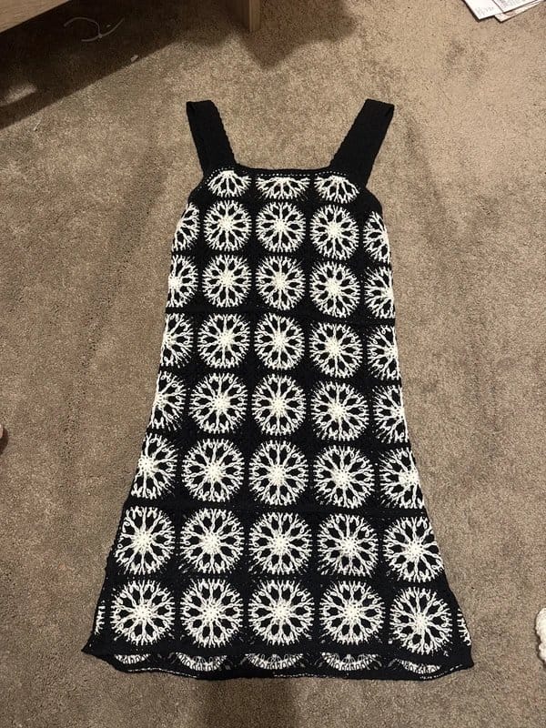 ASOS Crochet Dress in Black and White