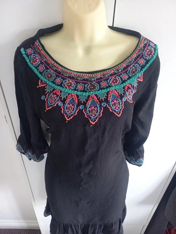 Per Una Black bead embellished bikini 👙 cover up dress