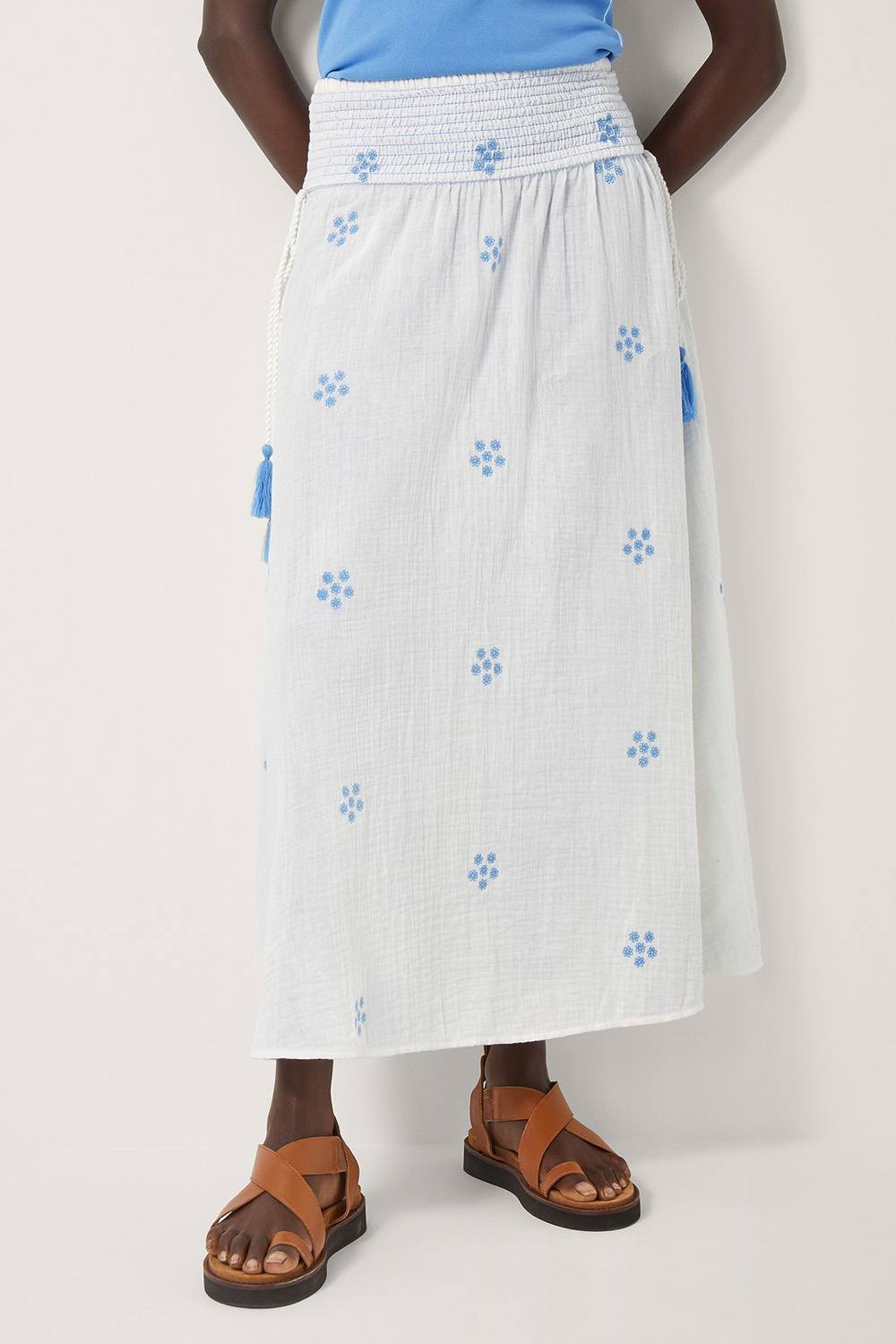 Monsoon Monsoon Women's Daisy Embroidered Floral Midi Skirt White - 3