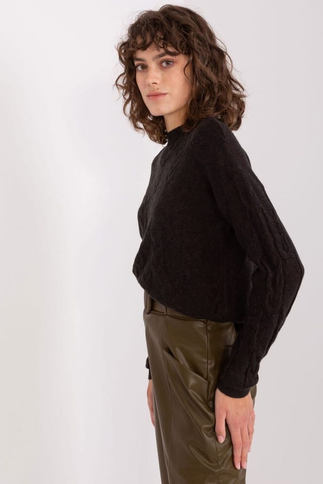 Love Lace Love Lace Women's Textured Knit Overhead Sweater Top in Black - 2