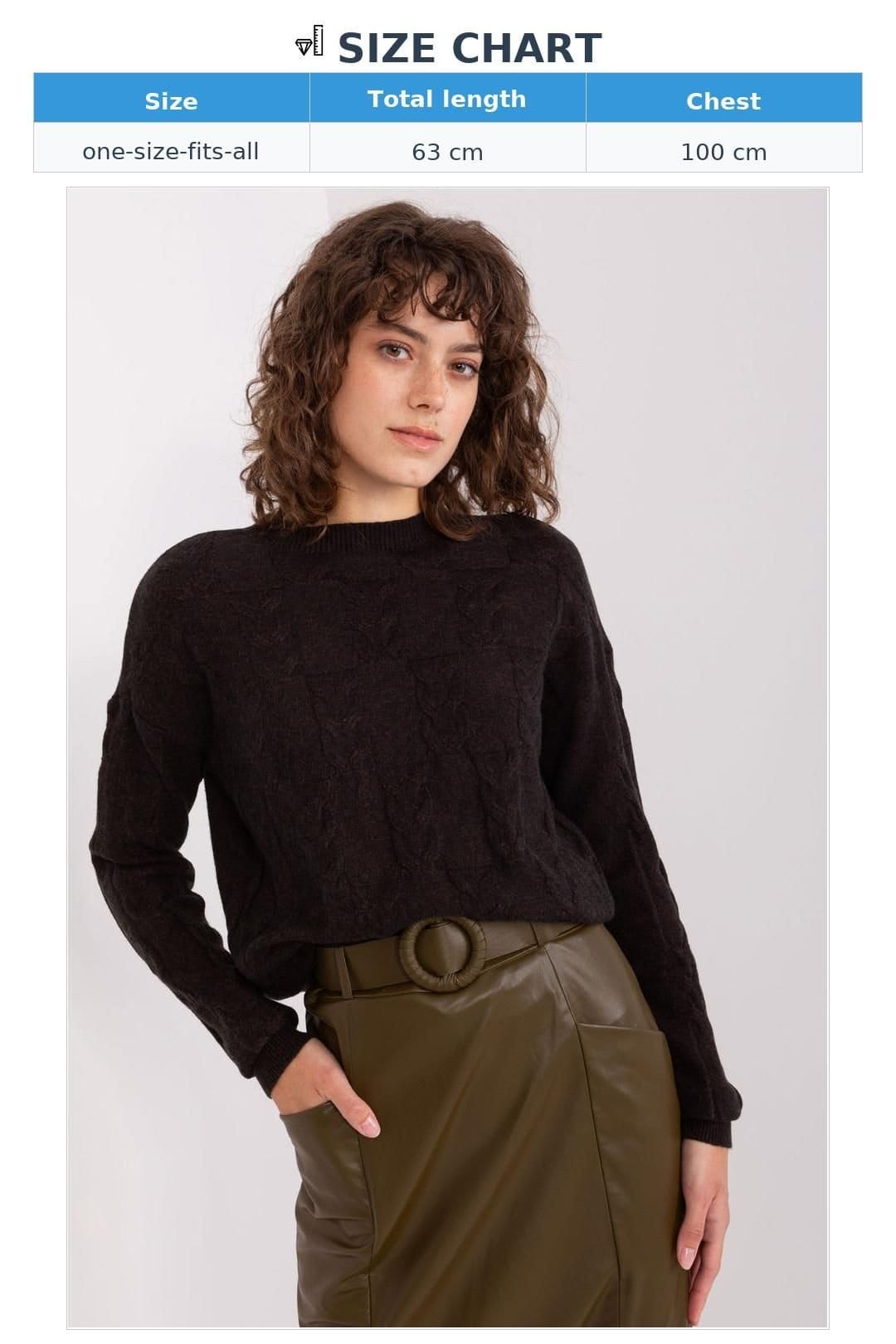 Love Lace Love Lace Women's Textured Knit Overhead Sweater Top in Black - 4