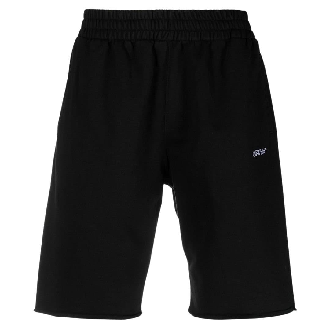 Off-White Off-White Men's Scribble Design Black Sweat Shorts