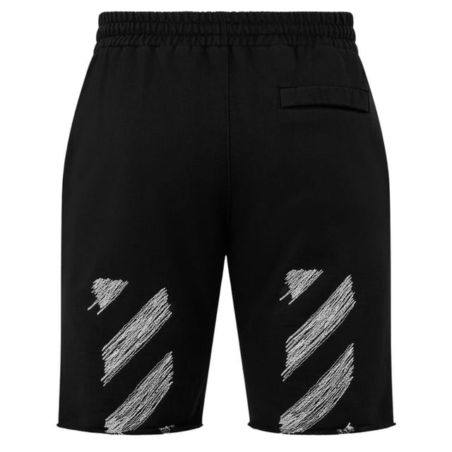 Off-White Off-White Men's Scribble Design Black Sweat Shorts - 2
