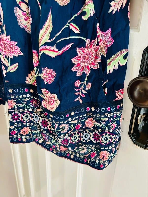 Monsoon Floral embellished kimono jacket wedding special occasion holiday party bohemian festival medium