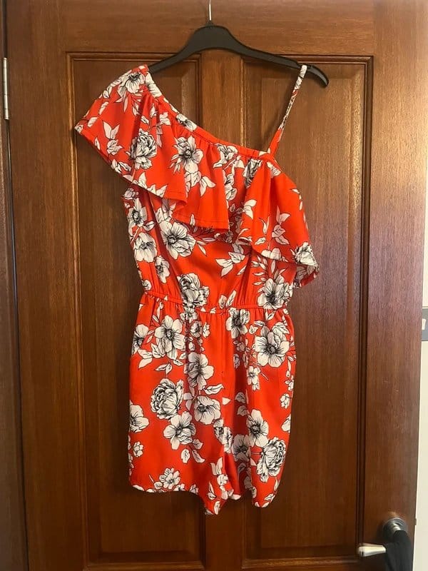 New Look Red Floral Jumpsuit