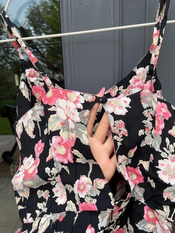 Topshop Topshop Sleeveless Floral Romper / Playsuit with Cut Out Back