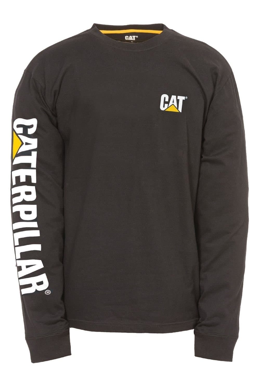 Caterpillar Caterpillar Men's Trademark Banner Long Sleeve T-Shirt in Black