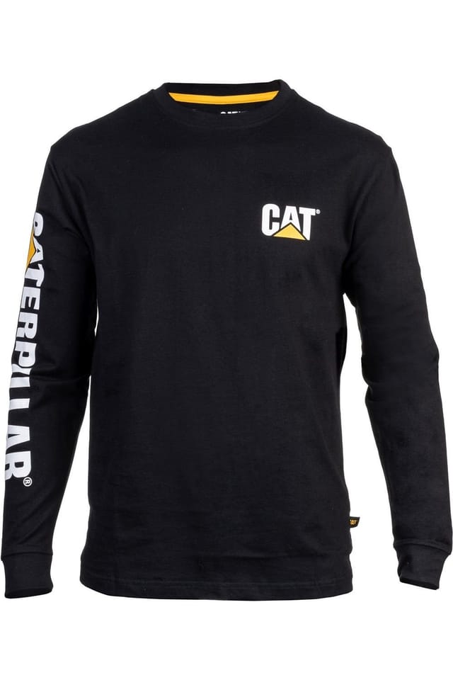 Caterpillar Caterpillar Men's Trademark Banner Long Sleeve T-Shirt in Black - 2